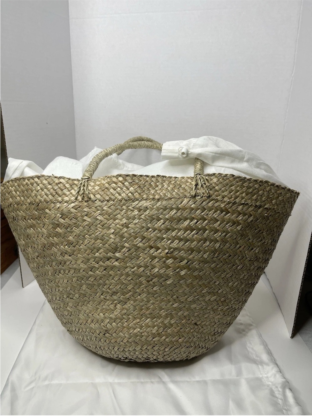 Boho Straw Tote Bag for Women Large Woven Shoulder Beach Bag Natural Beige Lined